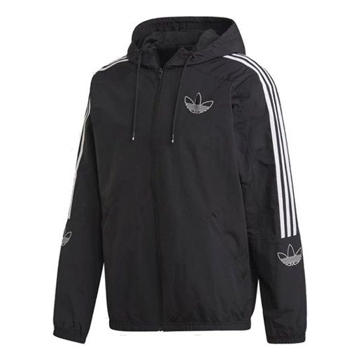 adidas originals Casual Sports Zipper Hooded Jacket Black ED4688