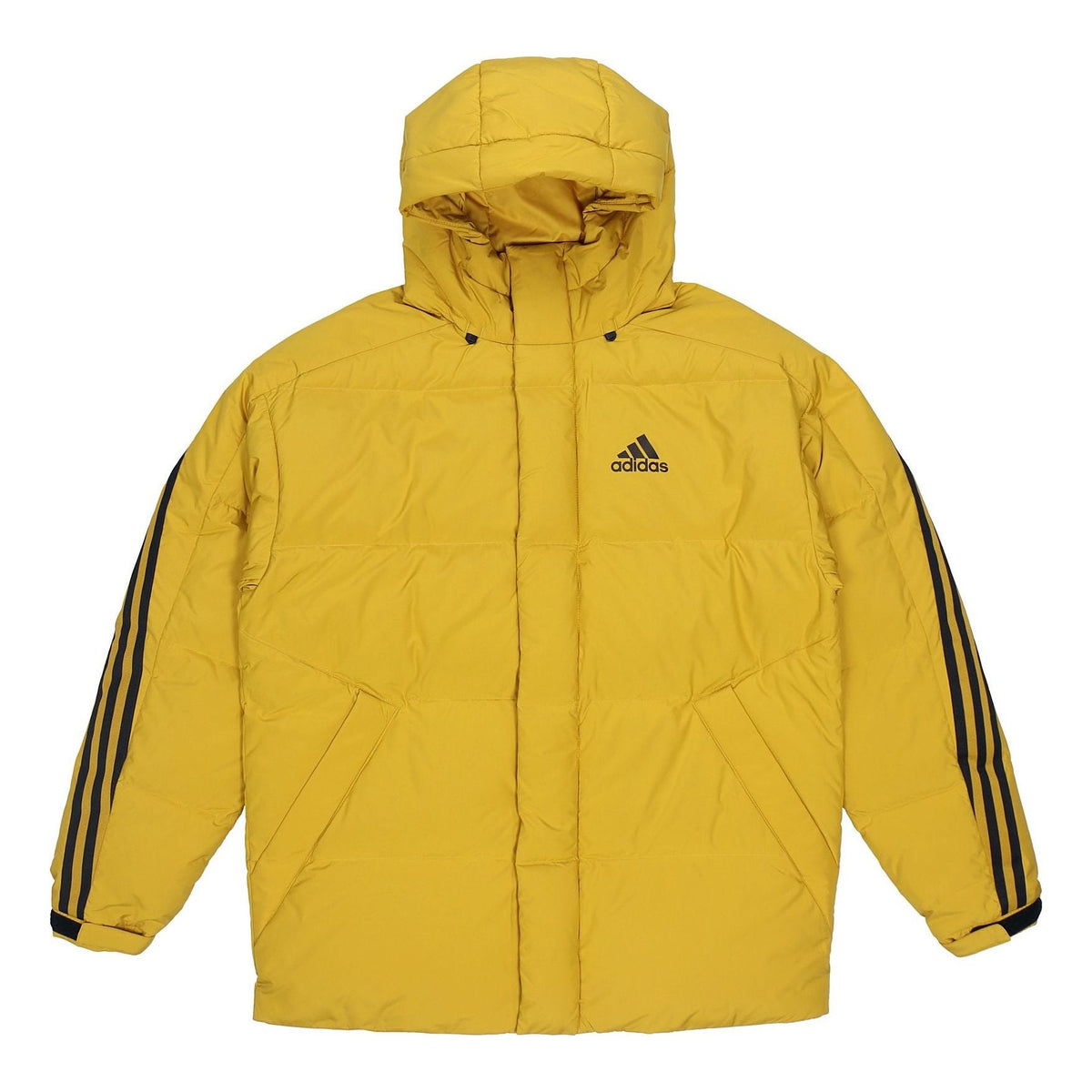 adidas 3st Puffy Dwn J Casual Sports Stay Warm hooded down Jacket Yellow H20757
