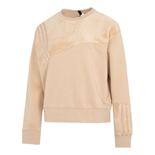 (WMNS) adidas Neo Vbe Sweat1 Knitted Crew Neck Pullover 'Tan' HN2372