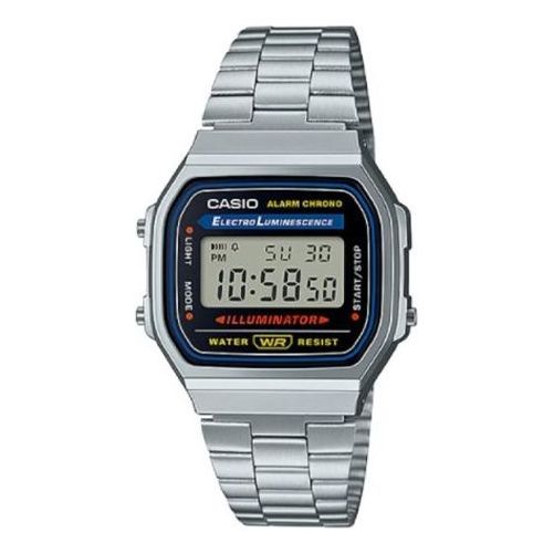 CASIO Unisex with Stainless Steel Bracelet Waterproof Mens Silver Digital A168WA-1W