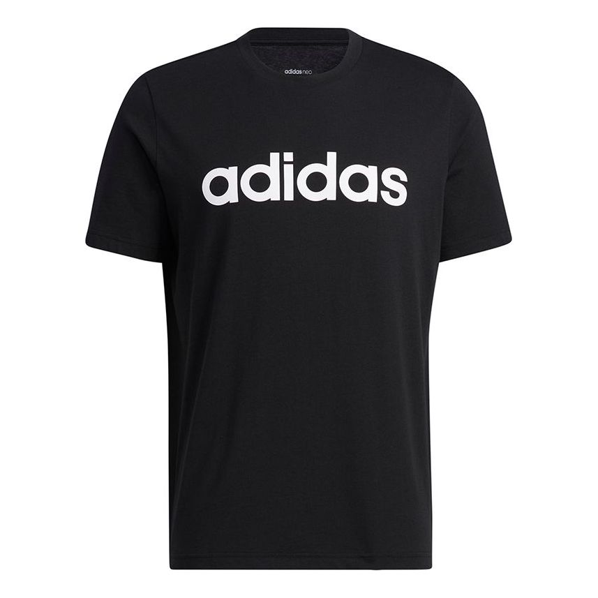 adidas neo Ce Logo Tee Logo Print Running Short Sleeves T Shirt Men s Black H16311