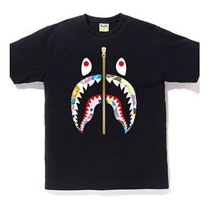 A Bathing Ape Half Zip Shark Face T-Shirt 'Black' 1E80-110-025