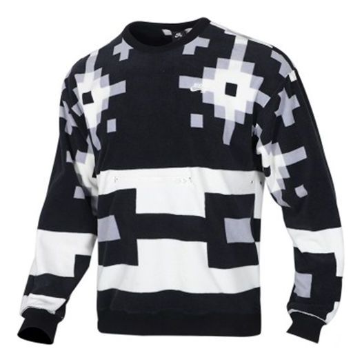 Nike SB Skateboard Icon Pattern Printed Sweater For Men Black/White BV0878-060