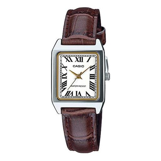 CASIOes Fashiones White/ Quartz Brown Analog LTP-V007L-7B2