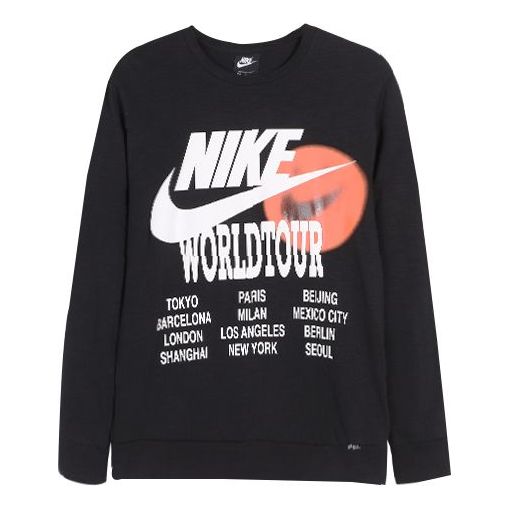 Nike MENS Sports Casual Letter Print Crew-neck Black DA0630-010