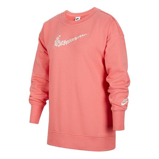 (GS) Nike Loose Casual Pullover Long Sleeves Girls Pink DM8210-603