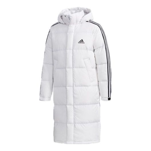adidas 3st Long Parka Stay Warm Solid Color mid-length hooded down Jacket White EH3991