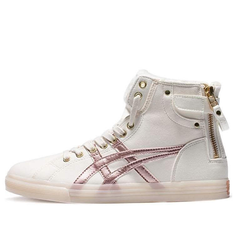 (WMNS) ASICS Double Clutch Fleece Retro High Board Shoe Milk White/Gold 1202A078-100
