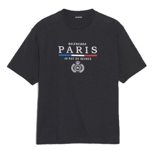 Balenciaga SS20 Paris Flag Regular paris Logo Tee 594579TGV481000
