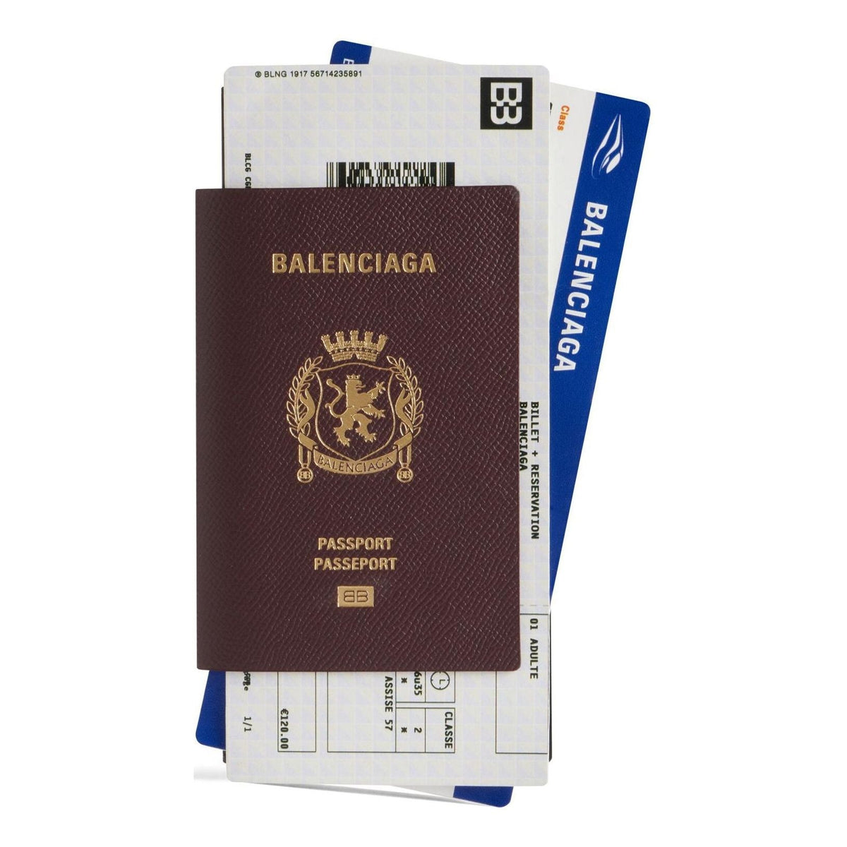 Balenciaga Passport Long Wallet 2 Tickets 'Dark Red' 7877772AA3R6027