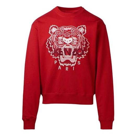 Men's KENZO TIGER Pattern Embroidered Printing Red FA65SW1104XA-22
