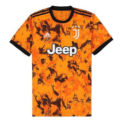 adidas AU Player Edition 20-21 Season Juventus Away Soccer/Football Sports Patchwork Print Short Sleeve Orange GE4854