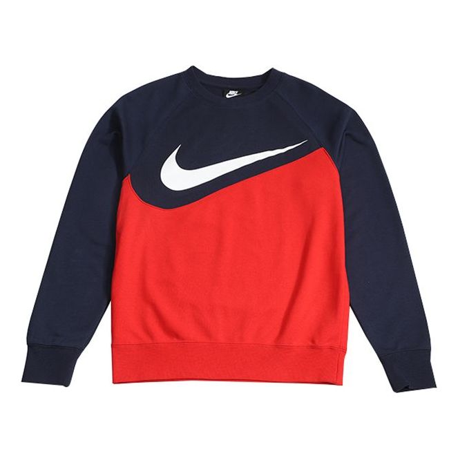 Nike Logo Large Splicing Round Neck Pullover Red BV5305-657