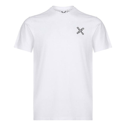 Men's KENZO FW20 Logo Round Neck Short Sleeve White T-Shirt FA65TS0014SJ-01