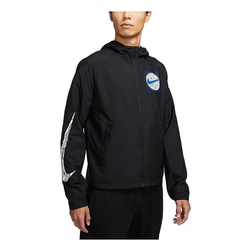 Nike Wild Run Casual Running Hooded Jacket 'Black' DA0191-010