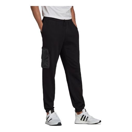Men's adidas originals Side Zipper Pocket Bundle Feet Sports Pants/Trousers/Joggers Black H11485