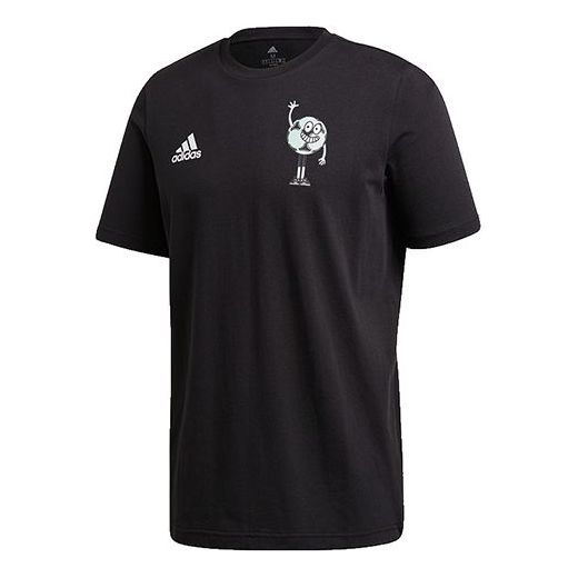 adidas Lil Stripe Nmbr Soccer/Football Printing Short Sleeve Black GE4686