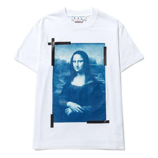Men's Off-White SS22 Elizabeth Printing Round Neck Pullover Short Sleeve White T-Shirt OMAA038C99JER0020145