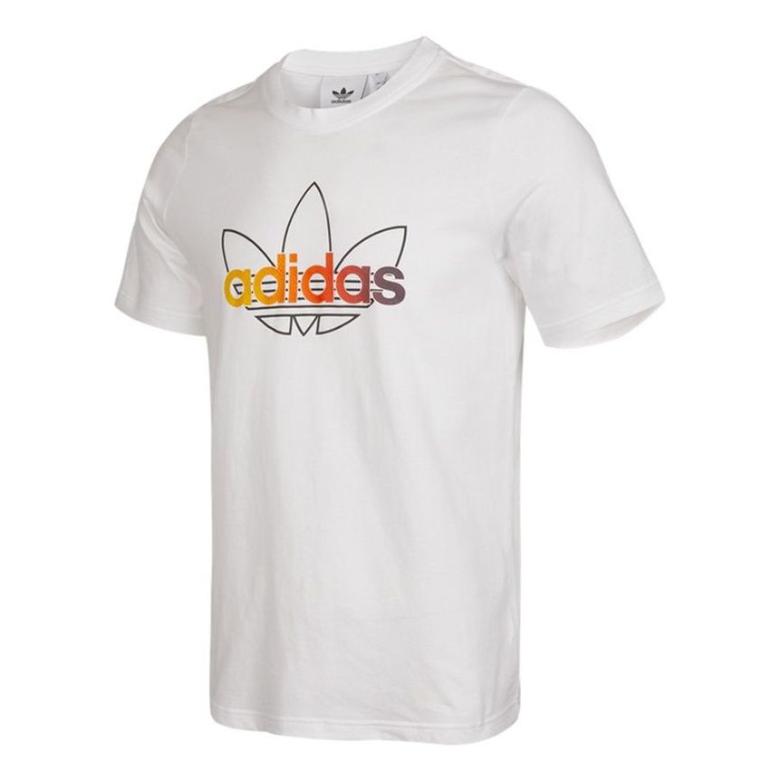 adidas originals Sprt Graphic Logo Printing Sport Round NeckShort Sleeve Men's White GN2428