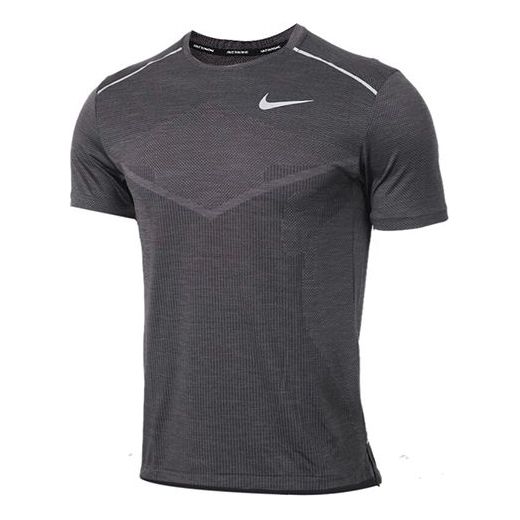 Nike Techknit Ulta Reflective Running Sports Short Sleeve Gray AJ7616-010