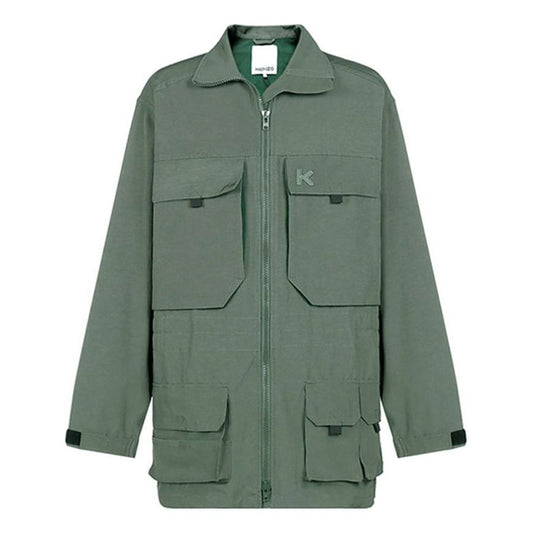 Men's KENZO K Embroidered Large Version Cargo Multiple Pockets Jacket Green FA65OU3051NA-54