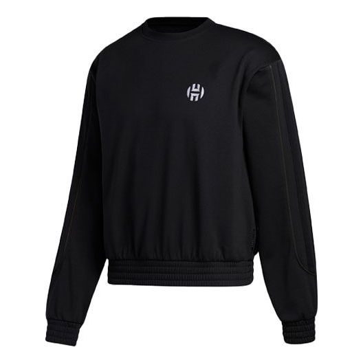 adidas Hrd Fleece Crew Basketball Sports Pattern Round Neck Pullover Black GI6673