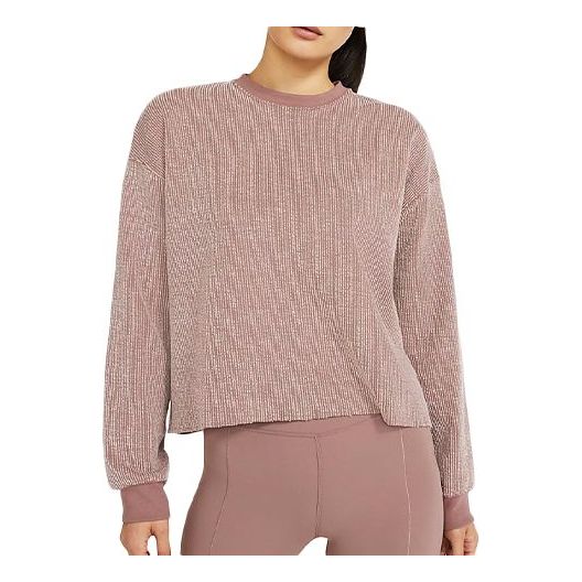 (WMNS) Nike Yoga Casual Round Neck Pullover Long Sleeves Smoke Grey Purple Red T-Shirt CU6339-298