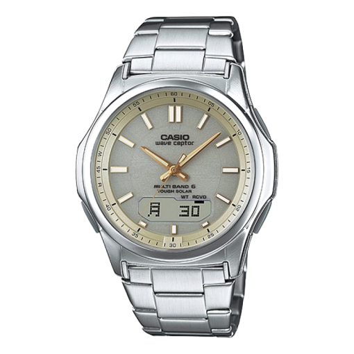 CASIO Wave Ceptor Series 50m Waterproof Solar Power Movement Silver Stainless Steel Strap WVA-M630D-9AJF