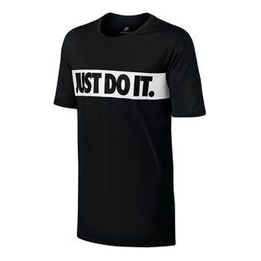 Nike Sportswear Just Do It Casual Knit Round Neck Short Sleeve Black 847632-010