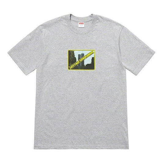 Supreme SS19 Greetings Tee Printing Short Sleeve Unisex Gray SUP-SS19-10514