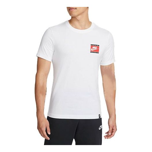Nike Printing Logo Solid Color Round Neck Short Sleeve White DJ2729-100