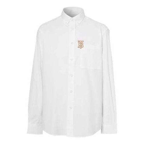 Burberry Pattern Elastic Shirt Male White 80367631