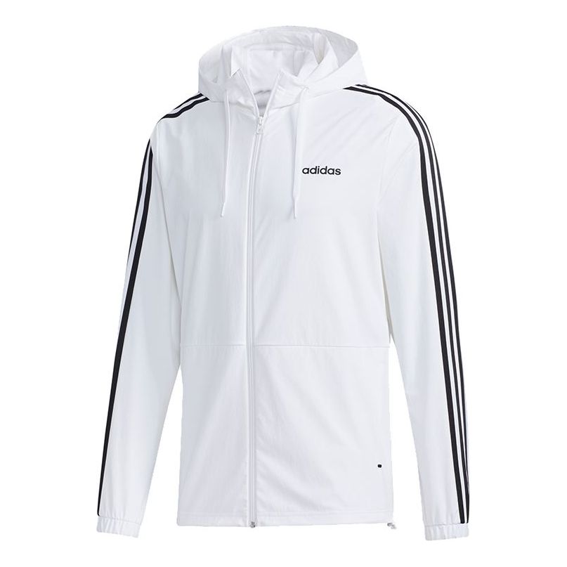 adidas neo M Essential 3-Stripes Windbreaker - White GJ8900