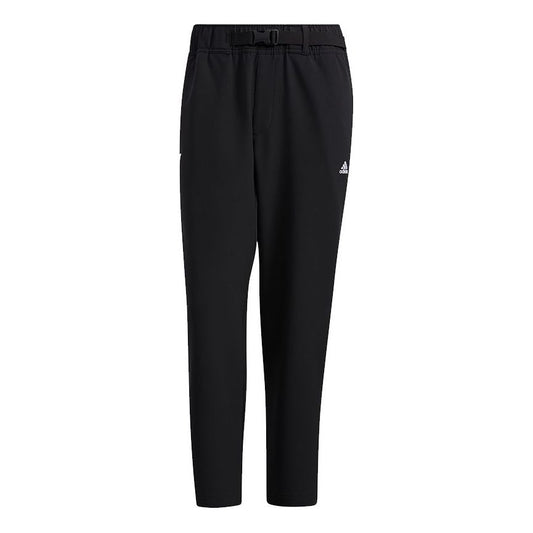 Men's adidas Wj Wv Reg Pnts Belt Solid Color Sports Pants/Trousers/Joggers Black H39279