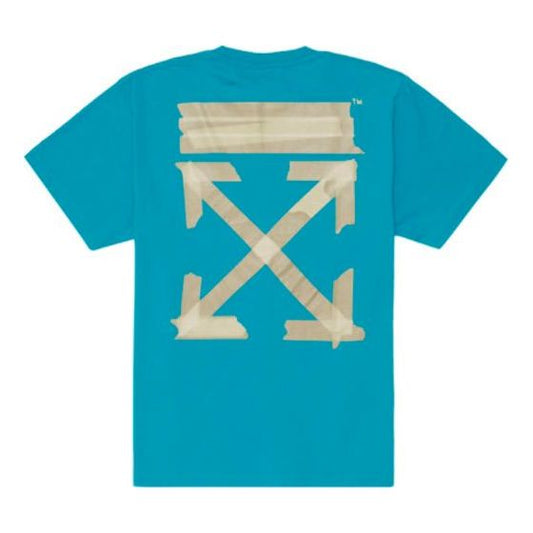 Off-White SS20 Diagonal Arrows Tape T-Shirt 'Blue' OMAA038R201850023948