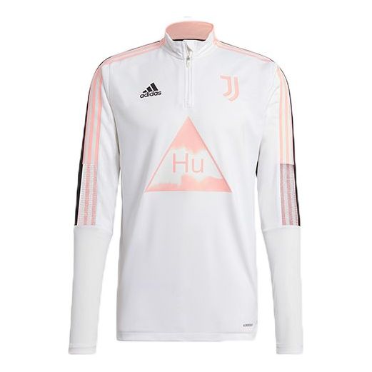 adidas x Crossover Juve Hu Tr Top Juventus Soccer/Football Half Zipper Stand Collar Sports White Black Colorblock GK7824