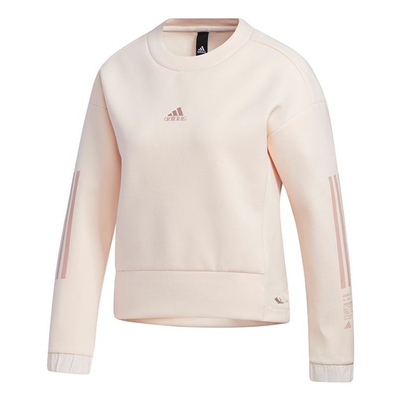(WMNS) adidas Style Soft Swt logo Printing Round Neck Short Casual Sports Round Neck Pink Hoodie GM1460