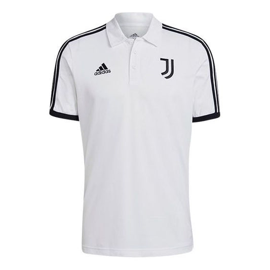 adidas 21-22 Season Juventus Soccer/Football Casual Training Short Sleeve Polo Shirt White GR2932