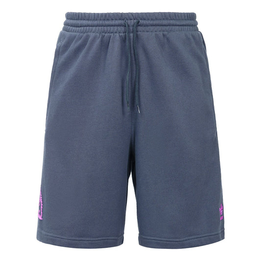 adidas originals Kevin Lyons Shr Solid Color Cartoon Pattern Athleisure Casual Sports Straight Shorts Navy Blue HC7115