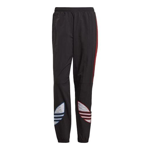 adidas originals Tricol Swtpant Contrasting Colors Stripe Logo Bundle Feet Sports Pants Black GN3577
