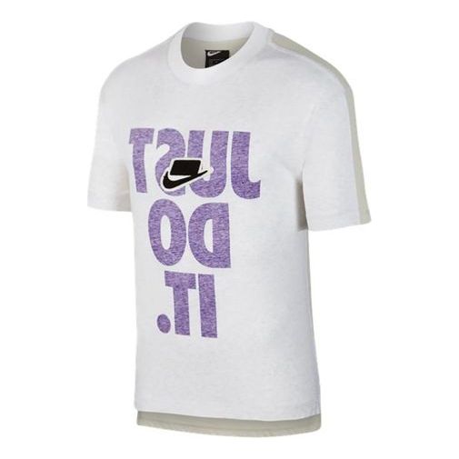 Nike Large Alphabet Logo Printing Sports Short Sleeve White BV4578-051