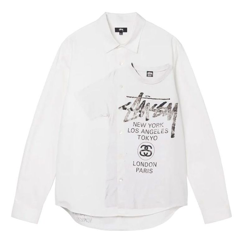 Stussy World Tour Logo Shirt 'White' 1110249