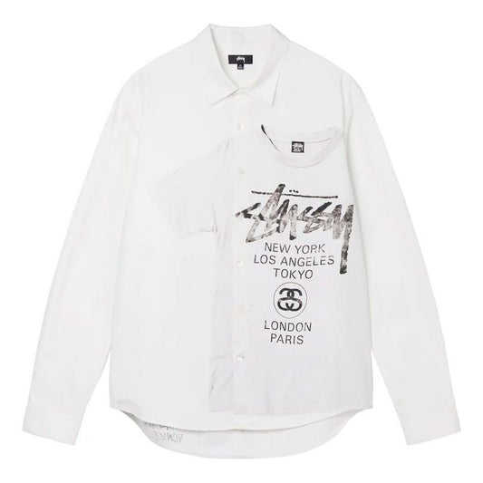 Stussy World Tour Logo Shirt 'White' 1110249