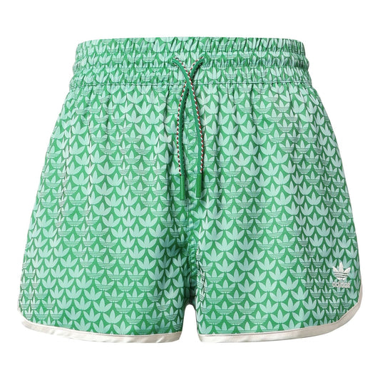 (WMNS) adidas Adicolor High Waist Monogram Short 'Green' IK7888
