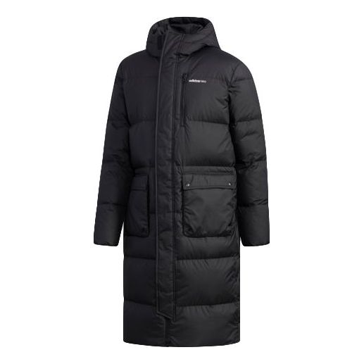 adidas neo High Collar Long Down Jacket Black EI4436