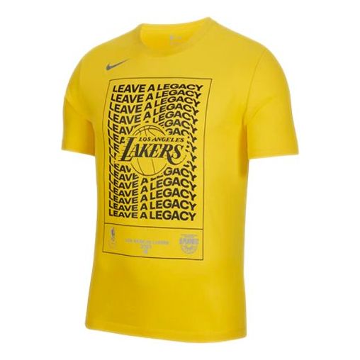 Nike Dri-FIT NBA Los Angeles Lakers Sports Round Neck Printing Short Sleeve Amarillo Yellow DH0637-728