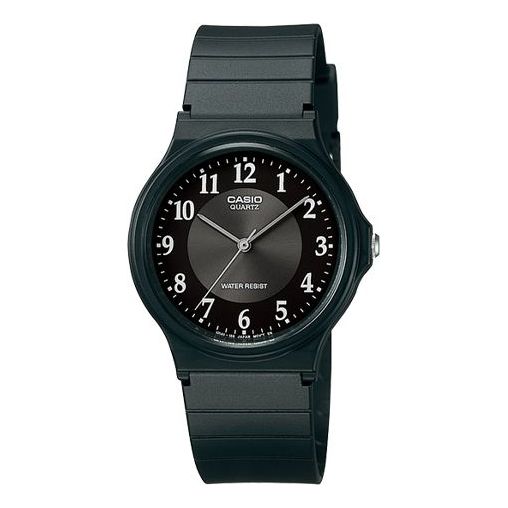 CASIO Quartz Waterproof Black Dial Mens Black Analog MQ-24-1B3