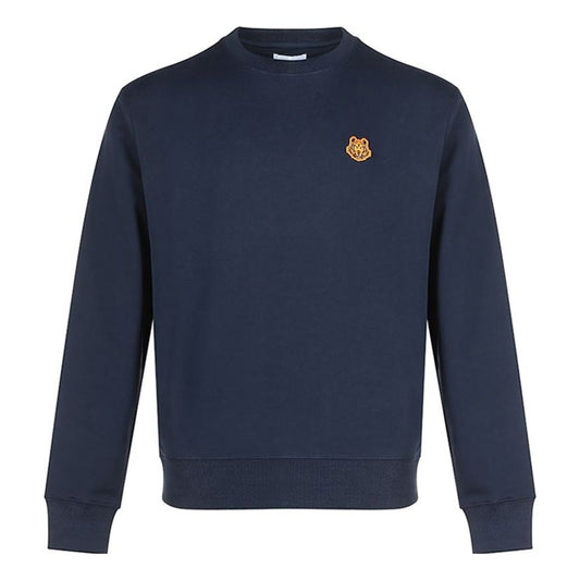 Men's KENZO FW20 Small Tiger Head Long Sleeves Navy Blue FA65SW0034MD-76