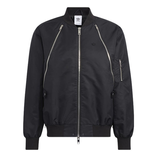 adidas originals Zipper Jkt Solid Color Sports Jacket Black HL6492