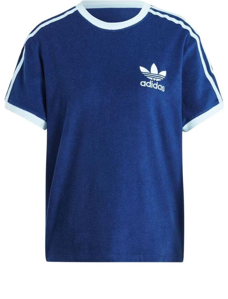(WMNS) adidas Originals Terry 3-Stripes T-shirt Asia Sizing 'Dark Blue' IR7465